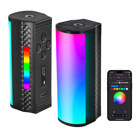 Picture of NEEWER Magnetic Handheld Light Wand with APP Control, 360° Full RGB Mini LED Video Light Stick with 2550mAh Battery, 2500K~8500K Dimmable CRI 97 with 17 Light Scenes for Photography Vlog TikTok, TL97C