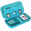 Picture of BOVKE Hard Calculator Case for Texas Instruments TI-84 Plus CE Color Graphing Calculator/TI-84 Plus/TI-83 Plus CE, Extra Zipped Pocket for USB Cables, Charger, Manual and More, Turquoise