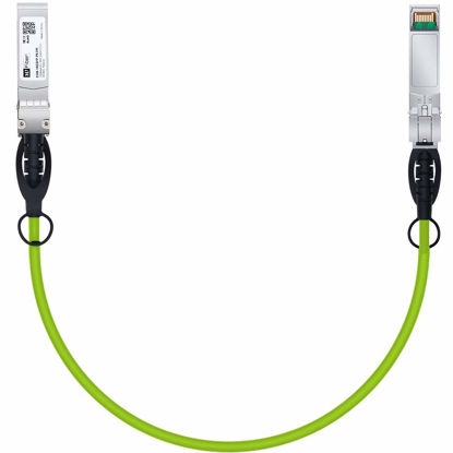 Picture of Green SFP+ Cable, 10G SFP+ DAC, 0.3M(0.98ft), Passive Direct Attach Copper Twinax Cable for Cisco SFP-H10GB-CU0.3M, Ubiquiti UniFi UC-DAC-SFP+, Meraki, Mikrotik, Intel, Fortinet, Netgear