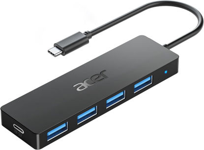 Picture of Acer USB C Hub 4 Ports, Multiple USB 3.0 Hub, USBC Splitter for Laptop with TypeC Power Port, Extender for Type C Port Laptop, PC, Desktop and More (0.7ft)