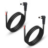 Picture of GINTOOYUN 2 Pack 90 Degree DC Power Pigtails Cable, Right Angle DC 5.5mm x 2.5mm Male Plug to Bare Wire Open End Power Supply Replacement Repair Cord, for Monitors, LED Strip Light, Camera,3FT 1m
