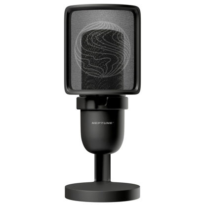 Picture of Neptune Sonus Gaming Microphone | Streaming Mic with Pop Filter for Vocal Clarity | Desktop Microphone for Streaming, Gaming, Recording, & Podcast | Microphone for PC with Type-C to USB Cable (Black)