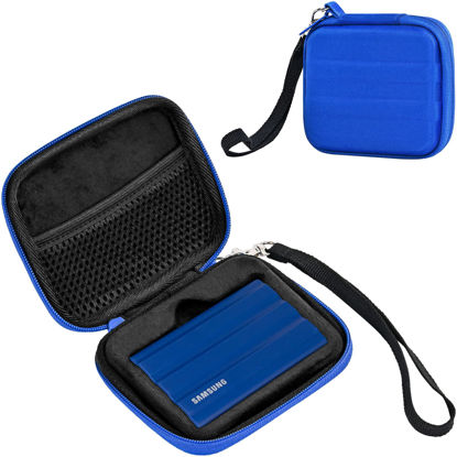 Picture of ProCase Carrying Case for Samsung T7 Shield External SSD with 2 Cable Ties, Hard EVA Shockproof Storage Travel Organizer for T7 Shield Portable Solid State Drive USB 3.2 1TB 2TB -Blue