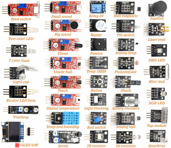 Picture of DEYUE 38 in 1 Sensor Module kit for Arduino Rapsberry Pi Project