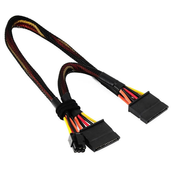 Picture of ALINNA SATA 15 Pin x2 to Mini 6 Pin ATX Cord Compatible with Dell Inspiron 3653 3650 HDD SATA Power Cable 12inch/30cm