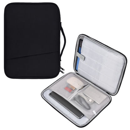 Picture of 12-12.9 Inch Tablet Sleeve Bag for 12.4" Samsung Galaxy Tab S9+ Plus/S8+/S7+/S7+ Plus/S7 FE,13" iPad Air M4/iPad Pro M2 2024/Pro 12.9"/Microsoft Surface Go 2 12.4"/Pro 11 10 9 8 Carrying Case-Black