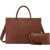 Picture of LOVEVOOK Laptop Tote Bag for Women, Vintage Leather Work Bags 17 inch Laptop Bag, Waterproof Professional Computer Bag Business Office Briefcase Large Shoulder Bag Handbag, Brown