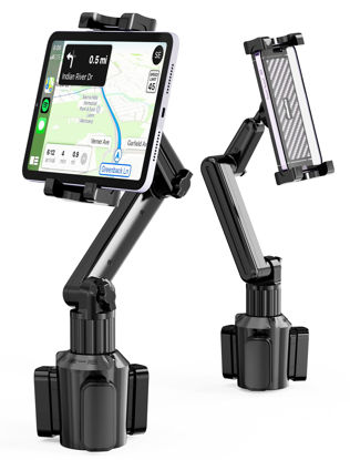 Picture of TOPGO Cup Holder Tablet Mount, Tablet Holder for Car - Secure 360-Degree Adjustable Phone Holder for Truck, Fits for 5.9"-11.4" iPad & Phone, Car Accessories