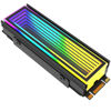 Picture of ARGB M.2 Heatsink SSD Heat Sink with Thermal Pads, Aluminum 2280 M2 5V 3Pin Addressable RGB Sync NVME Heatsink for M.2 2280 Nvme SSD