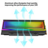 Picture of ARGB M.2 Heatsink SSD Heat Sink with Thermal Pads, Aluminum 2280 M2 5V 3Pin Addressable RGB Sync NVME Heatsink for M.2 2280 Nvme SSD