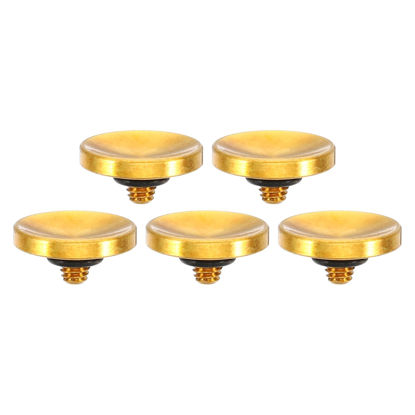Picture of PATIKIL Camera Shutter Button, 5 Pack Soft Shutter Release Button Pure Copper Camera Button Concave Suitable for Nikon for Fujifilm for Leica DSLR/SLR Camera, Golden