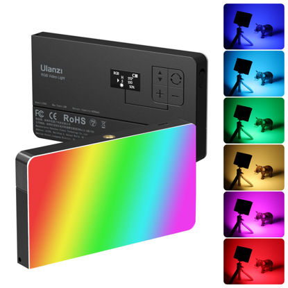 Picture of ULANZI PL-01 RGB Video Light, Portable RGB Camera Light with 4000mAh Battery, 360° Color 20 Light Effects, CRI≥95 2500-9000K LED Panel DSLR Photography Lighting for YouTube, Video Conference, Vlogging