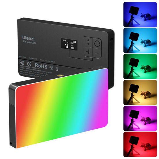 Picture of ULANZI PL-01 RGB Video Light, Portable RGB Camera Light with 4000mAh Battery, 360° Color 20 Light Effects, CRI≥95 2500-9000K LED Panel DSLR Photography Lighting for YouTube, Video Conference, Vlogging