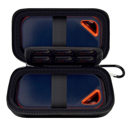 Picture of Case Compatible with SanDisk Extreme Pro/for SanDisk Portable SSD 1TB 2TB 4TB 500GB External Solid State Drive, Travel Storage Holder Bag for 2 SSD and Memory Card SD Card - Black (Box Only)