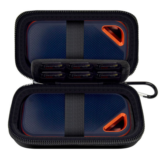 Picture of Case Compatible with SanDisk Extreme Pro/for SanDisk Portable SSD 1TB 2TB 4TB 500GB External Solid State Drive, Travel Storage Holder Bag for 2 SSD and Memory Card SD Card - Black (Box Only)