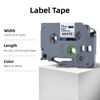 Picture of Replacement for Brother Label Maker Tape, P-Touch Label Tape, Tape 12mm 0.47 Laminated Black on White Tape, Compatible with Brother PT-D210 H110 D220 D410 D600, 8-Pack