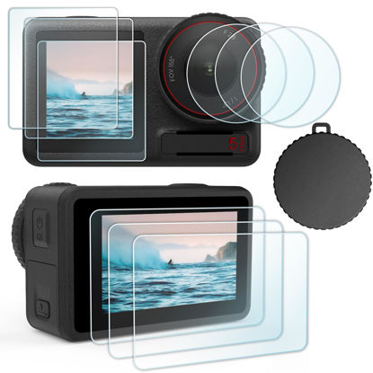 Picture of FitStill [10Pcs] LCD Screen Protector with Silicone Lens Cap Appliable for DJI Osmo Action 5 Pro,Osmo Action 5 Pro Action Camera Accessories,Ultra HD 9H Hardness,Scratch Resistant Bubble Free