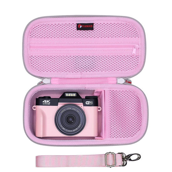 Picture of XANAD Digital Camera Case for Sony Alpha 6400/6700 / 6100/6600, Alpha ZV-E10 II/ZV-E10 / ZV-1/ Gavonde/Duluvulu 4K Vlogging Camera and Other Accessories, with Shoulder Strap (Pink)