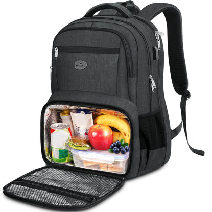 Picture of MATEIN 18 Inch Backpack for Men, Extra Large Work Backpack with Lunch Compartment, Water Resistant Insulated Cooler Computer Bag with USB Port, Sturdy Padded Carry On Laptop Daypack for College Travel