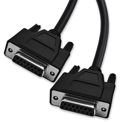 Picture of XANHAM 5 Feet(1.5 Meter) DB15 15 Pin Two Row Straight Through Serial Cable, Double Shielded(Metal Braiding&AL-foil), Female to Female, Black, SC910S07FF