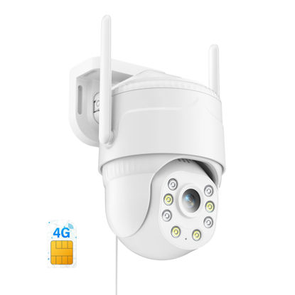 Picture of KKB 4G LTE Cellular Security Camera, Wired Cellular Cam Built-in SIM Card for Outdoor/Indoor, Unlimited Data Plan, No WiFi Security Cameras 2K Color Night Vision, 24/7 Recording, PIR Motion Detection
