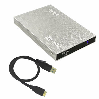Picture of HWAYO 2.5'' HDD 250GB Ultra Slim Portable External Hard Drive USB3.0 Storage for Xbox One Console, PC, Laptop, MacBook (Silver)