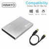 Picture of HWAYO 2.5'' HDD 250GB Ultra Slim Portable External Hard Drive USB3.0 Storage for Xbox One Console, PC, Laptop, MacBook (Silver)