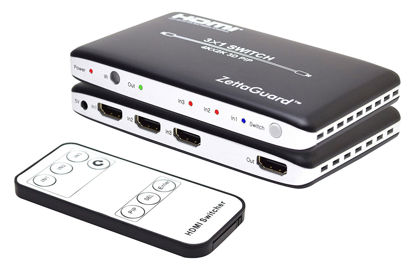 Picture of Zettaguard 4K x 2K 3 Port 3 x 1 HDMI Switch with PIP(Picture in Picture) and IR Wireless Remote Control, HDMI Splitter Switcher Hub Port Switches (ZW310)