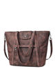 Picture of FADEON Large Laptop Tote Bag for Women Designer Leather Laptop Bag Fashion Travel Backpack Purse Shoulder Handbag Coffee Brown