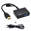Picture of Cablecc HDMI to VGA & HDMI Female Splitter with Audio Video Cable Converter Adapter for HDTV PC Monitor