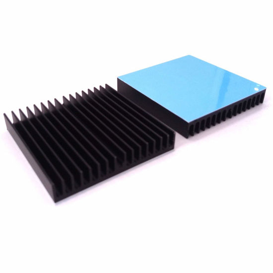 Picture of Easycargo 60mm Heatsink Kit + pre applied 3M 8810 thermal conductive adhesive tape, cooler Aluminum heat sink set for cooling GPU SSD WiFi module LED Panel (2pcs 60x60x10m Black)