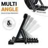 Picture of Multi-Angle iPad Stand for Desk, Portable Tablet Holder with Non-Slip Base, Travel Tablet Stand Compatible with iPad, iPhone, Samsung Galaxy, & Amazon Kindle Ebook Tablets, Black