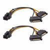 Picture of Cable Matters 2-Pack 6 Pin PCIe to Dual SATA Power Cable 4 Inches, 2X SATA to 6 Pin PCIe