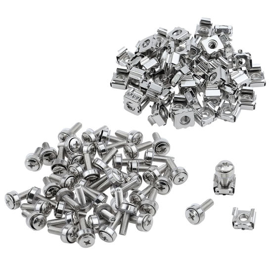 Picture of Antrader M5 Screws-M5 x 20mm Screw+Washer+Cage Nut, Server Cabinet Rack Mounting Fixing Screws 50 Sets