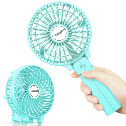 Picture of EasyAcc Mini Handheld Fan, USB Desk Fan Small Personal Portable Stroller Table Fan with Rechargeable Battery Operated Cooling Folding Electric Fan 3-10H Working Hours for Travel Office Outdoor