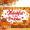 Picture of Friendsgiving Party Banner, Fall Maple Leaves Turkey Pumpkin Themed Backdrop for Friendsgiving Party Decorations, 71x43 Inches