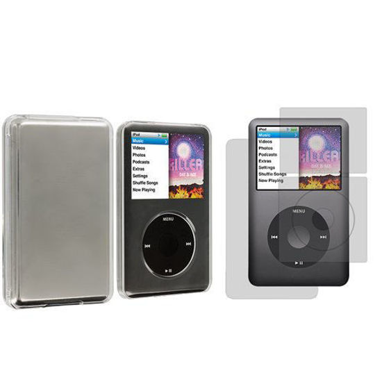 Picture of Clear Transparent Hard Case Cover + Screen Protector for iPod Classic 80GB 120GB 160GB 6th Generation