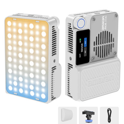 Picture of Amaran Ace 25x Pocket Bi-Color LED Light: Boost Mode Up to 32W, Bi-Color Mini Video Light (2,700-6,500K), 1,600 Lux@1m, 4,500mAh Battery with PD Fast Charging for Mobile Creators (White)