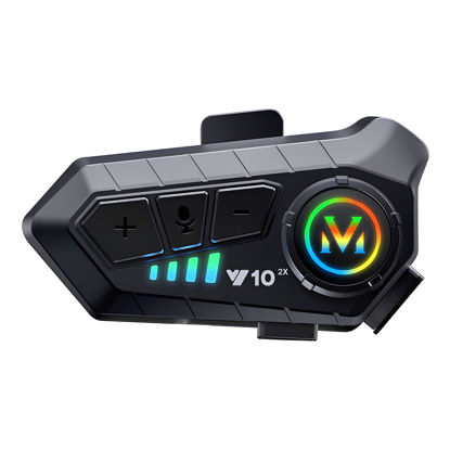 Picture of BTQILEYOO Y10-2X Motorcycle Helmet Bluetooth Headset, Dual 300m intercom, Bluetooth 5.3 Headphone, Smart Noise Reduction, HiFi Level Sound Quality, IPX6 Waterproof, Compatible with All Helmets