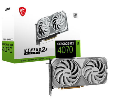 Picture of MSI Gaming GeForce RTX 4070 12GB GDRR6X Extreme Clock: 2520 MHz 192-Bit HDMI/DP Nvlink TORX Fan 4.0 Ada Lovelace Architecture Graphics Card (RTX 4070 Ventus 2X White 12G OC)