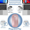 Picture of Bluetooth Wireless Mouse for MacBook Air Mac Pro Laptop PC Pad Optical Rechargeable Silent Mouse with Jiggler Mode Dual Mode Switch Mouse Bluetooth 5.2/3.0 and 2.4G USB-A & USB-C Receiver Rose Gold