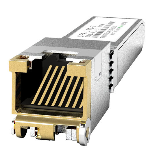 Picture of 10GBASE-T SFP+ RJ45 Copper Transceiver Module, Multi-Rate 1.25G/2.5G/5G/10G up to 30m - Compatible with TP-Link, Cisco SFP-10G-T-S, Ubiquiti UF-RJ45-10G, Netgear, Broadcom, Mikrotik and More