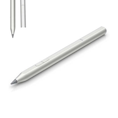 Picture of Rechargeable MPP 2.0 Tilt Pen Compatible for HP Touch Screen Devices | with Magnetic Barrel | with 4096 Levels Pressure, Right-Click & Erase Function | Silvery (3J122AA)