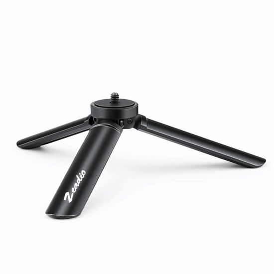 Picture of Zeadio Metal Mini Tripod, Max Load 20kg/44lb, Desktop Tabletop Stand Tripod, Fits for Smooth 4, Crane Plus, Crane 2, Osmo Mobile, Ronin-S, Vimble 2, Gimbal Handle Grip Stabilizer and All Cameras