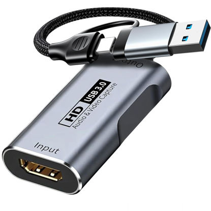 Picture of Video Capture Card,4K HDMI to USB 3.0 Capture Card,HDMI to USB-A/C 1080P 60FPS, Game Video Capture Card for Live Streaming/Gaming/Meeting, for Windows/Mac OS System, Switch PS4/5 Xbox OBS Zoom