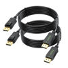 Picture of UVOOI DisplayPort Cable 10ft 2-Pack, 4K Display Port Cable High Speed DP to DP Cord (4K@60hz, 2K@144Hz & 165Hz, 1080P@144Hz, 3D)