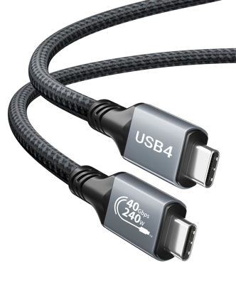 Picture of AGFINEST USB4 Cable for Thunderbolt 4 Cable 6.6FT with 240W Fast Charging 40Gbps Data Transfer 8K@60Hz Video Display USB-C to USB C Cord for MacBook Pro, iPad, iPhone 15, Dock, Hub, SSD