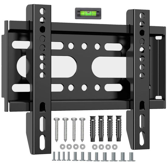 Picture of GLWIXY Fixed TV Wall Mount Bracket for Most 14 17 19 21 24 27 32 37 39 42 inch Flat TVs & Monitor, Small Ultra Slim TV Mount Max VESA 200x200mm and 55lbs Loading Capacity, Computer Monitor Wall Mount