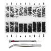 Picture of Yenblow 500 Pcs Tiny Micro Replacement Repairs Screws, Black M1.2/M1.4/M2.0 Laptop Computer Screws Assortment Kit, for Glasses, Watches Hard Drive SSD Repair Screws, with Screwdriver, Tweezers