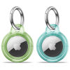 Picture of 【2 Pack】 MOLOSLEEVE Airtag Holder Air Tag Case with Keychain, Anti-Scratch Airtags Key Chain for Apple Air Tags, Airtag Accessories for GPS Item Finder Tracker, Clear Blue+Clear Green
